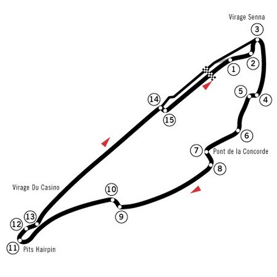 Streckenführung Circuit Gilles Villeneuve in Kanada