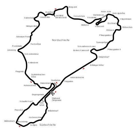 Streckenführung Nürburgring Nordschleife 1927