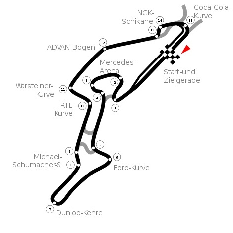 Streckenführung Nürburgring Grand Prix Kurs