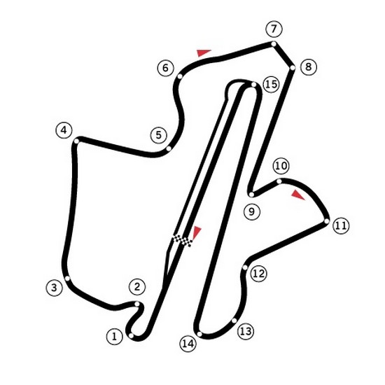 Streckenführung Sepang International Circuit in Malaysia