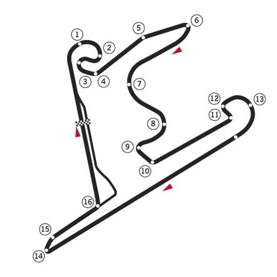 Streckenführung Shanghai International Circuit in China