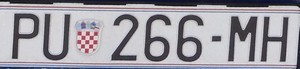 Ansicht Autokennzeichen Kroatien